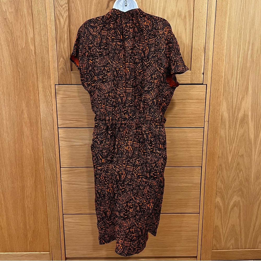 Maria Cornejo Abstract Print Dress Dark Blue Orange Size 10 Contemporary Artsy - Picture 4 of 6